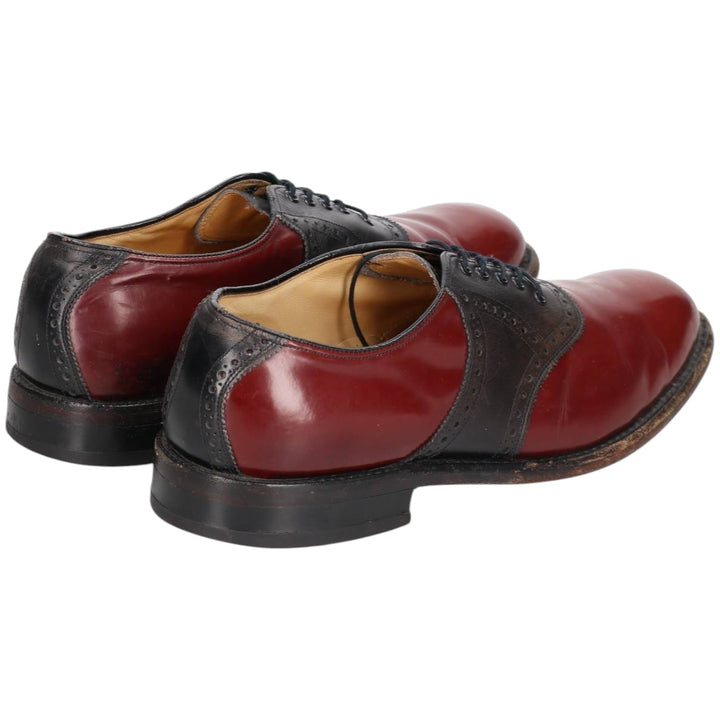 Johnston & Murphy ARISTOCRAFT Two-Tone Saddle Shoes, Made in USA, 10D Men's 28.0cm unclear red type reddish brown Vintage Second Hand