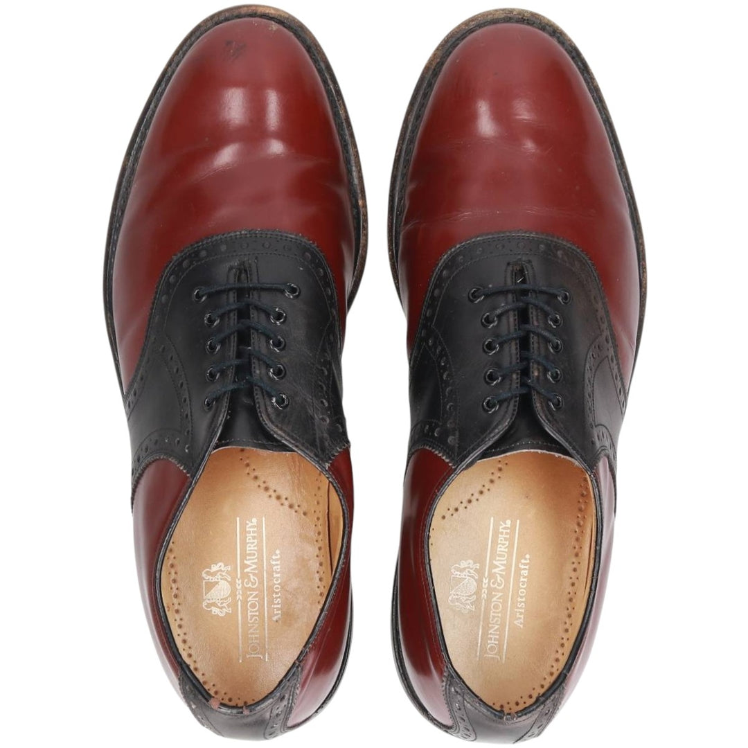 Johnston & Murphy ARISTOCRAFT Two-Tone Saddle Shoes, Made in USA, 10D Men's 28.0cm unclear red type reddish brown Vintage Second Hand
