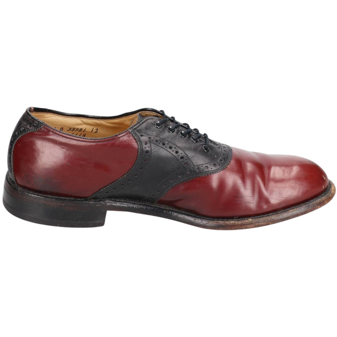 Johnston & Murphy ARISTOCRAFT Two-Tone Saddle Shoes, Made in USA, 10D Men's 28.0cm unclear red type reddish brown Vintage Second Hand