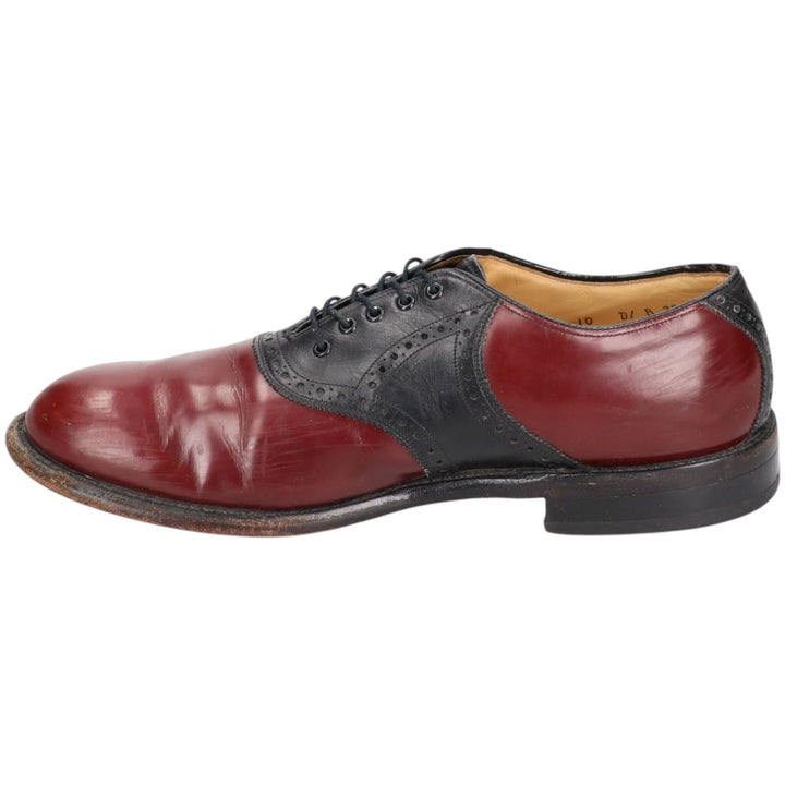 Johnston & Murphy ARISTOCRAFT Two-Tone Saddle Shoes, Made in USA, 10D Men's 28.0cm unclear red type reddish brown Vintage Second Hand