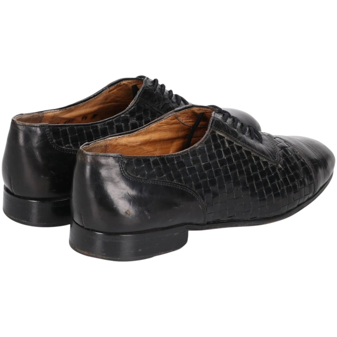 Bostonian FLORENTINE Braided Straight Tip Shoes, Made in Italy, Size 9 1/2M Men's 27.5cm genuine leather black type Vintage Second Hand