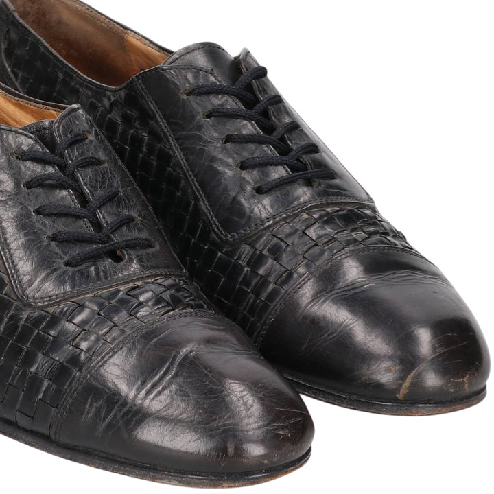 Bostonian FLORENTINE Braided Straight Tip Shoes, Made in Italy, Size 9 1/2M Men's 27.5cm genuine leather black type Vintage Second Hand
