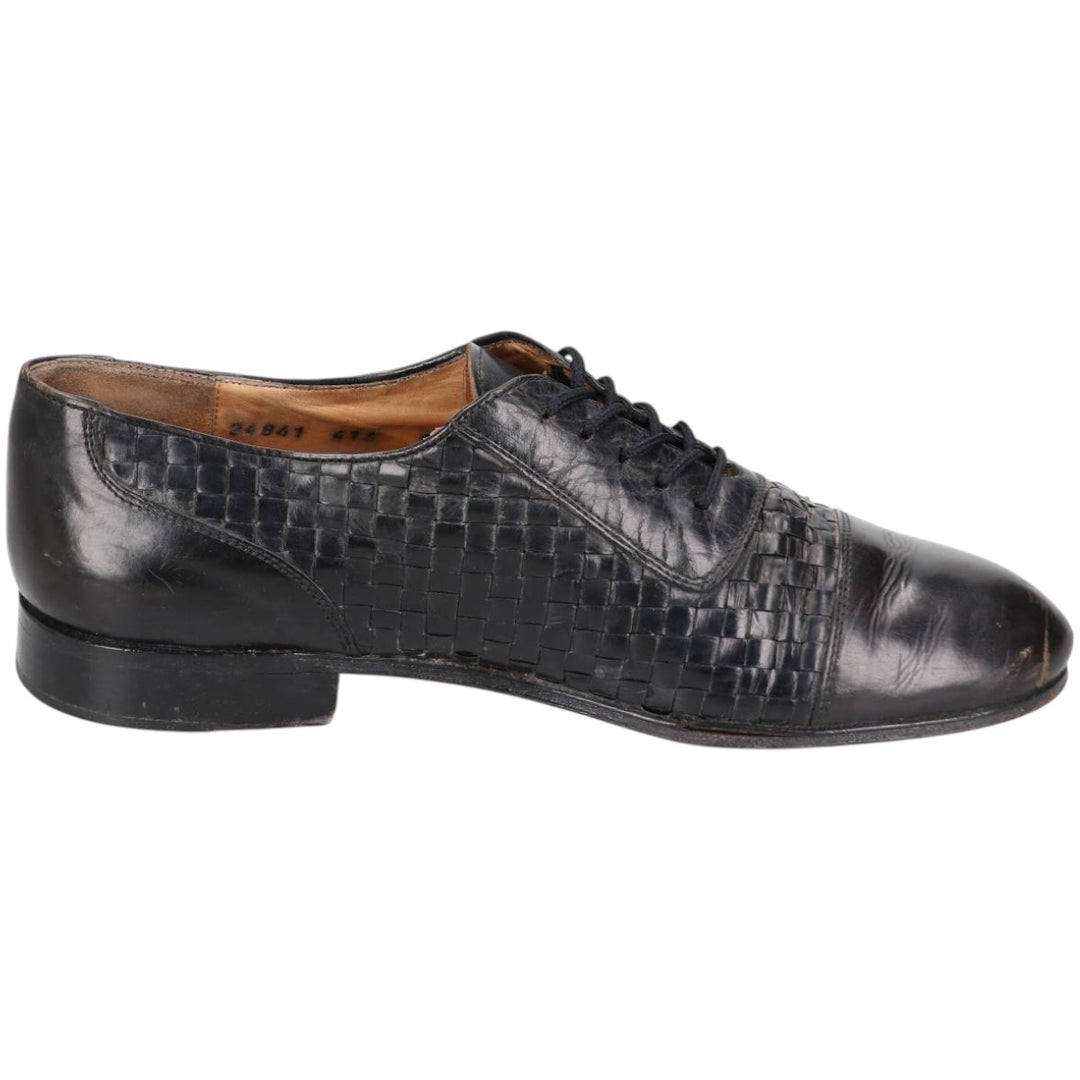 Bostonian FLORENTINE Braided Straight Tip Shoes, Made in Italy, Size 9 1/2M Men's 27.5cm genuine leather black type Vintage Second Hand
