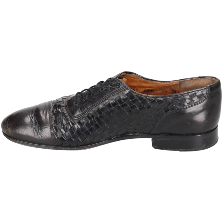 Bostonian FLORENTINE Braided Straight Tip Shoes, Made in Italy, Size 9 1/2M Men's 27.5cm genuine leather black type Vintage Second Hand