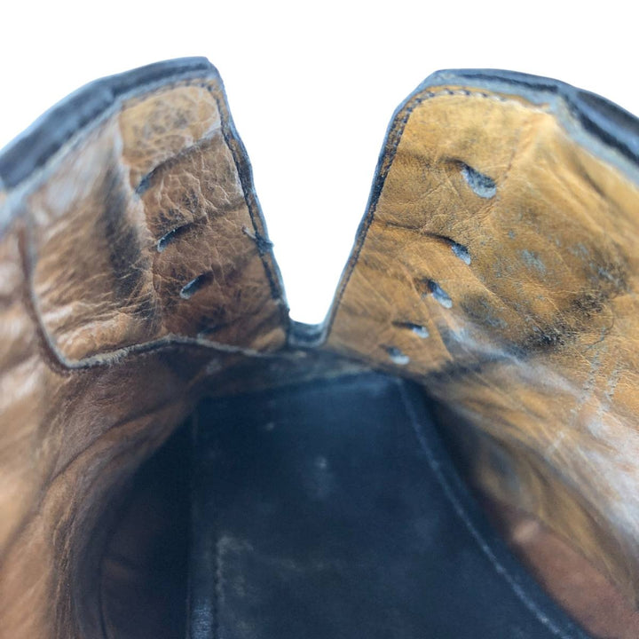 Bostonian FLORENTINE Braided Straight Tip Shoes, Made in Italy, Size 9 1/2M Men's 27.5cm genuine leather black type Vintage Second Hand