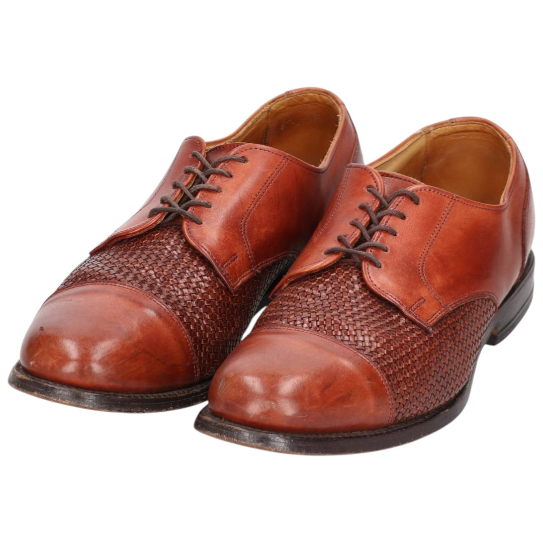 Allen Edmonds LAUDERDALE Braided Straight-Tip Shoes, Made in USA, Size 9 1/2D, Men's, Equivalent to 10.8" /saa014756 Men's 27.5cm unclear brown type Vintage Second Hand