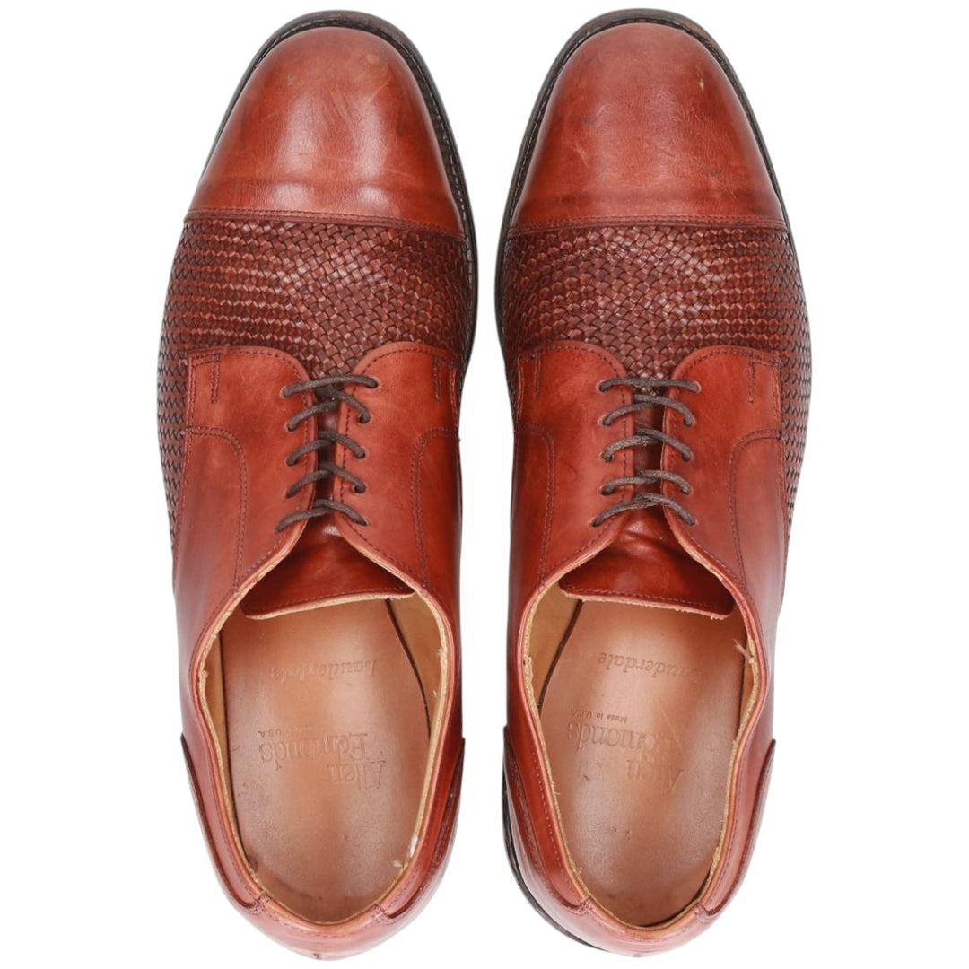 Allen Edmonds LAUDERDALE Braided Straight-Tip Shoes, Made in USA, Size 9 1/2D, Men's, Equivalent to 10.8" /saa014756 Men's 27.5cm unclear brown type Vintage Second Hand