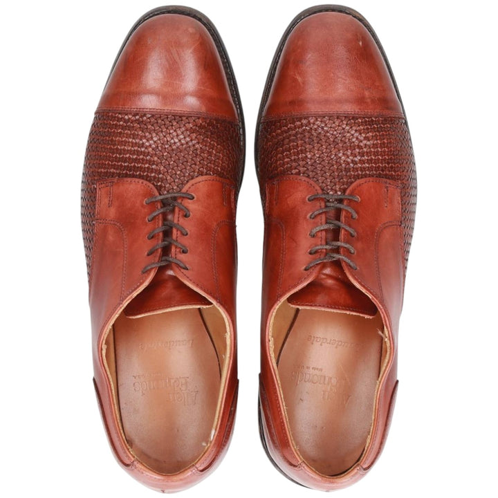 Allen Edmonds LAUDERDALE Braided Straight-Tip Shoes, Made in USA, Size 9 1/2D, Men's, Equivalent to 10.8" /saa014756 Men's 27.5cm unclear brown type Vintage Second Hand