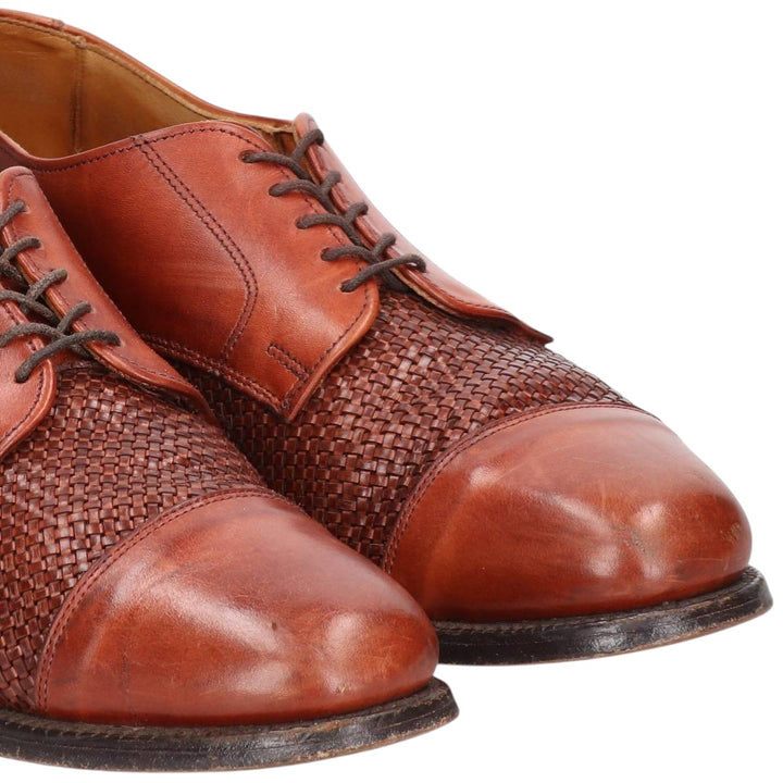 Allen Edmonds LAUDERDALE Braided Straight-Tip Shoes, Made in USA, Size 9 1/2D, Men's, Equivalent to 10.8" /saa014756 Men's 27.5cm unclear brown type Vintage Second Hand