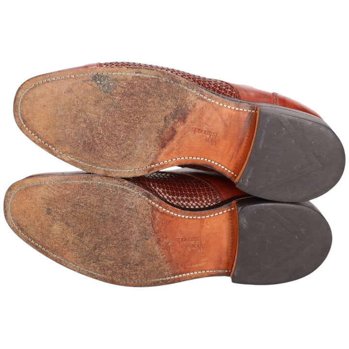 Allen Edmonds LAUDERDALE Braided Straight-Tip Shoes, Made in USA, Size 9 1/2D, Men's, Equivalent to 10.8" /saa014756 Men's 27.5cm unclear brown type Vintage Second Hand