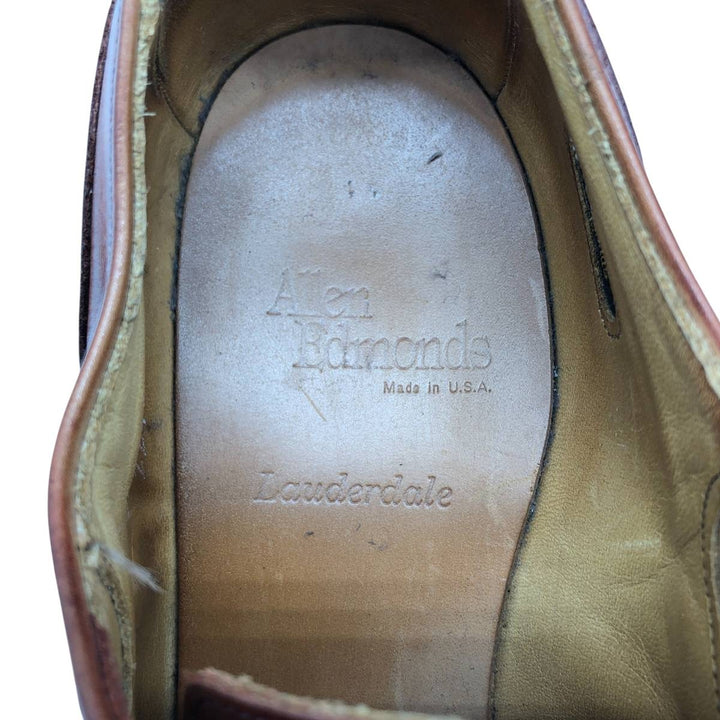 Allen Edmonds LAUDERDALE Braided Straight-Tip Shoes, Made in USA, Size 9 1/2D, Men's, Equivalent to 10.8" /saa014756 Men's 27.5cm unclear brown type Vintage Second Hand