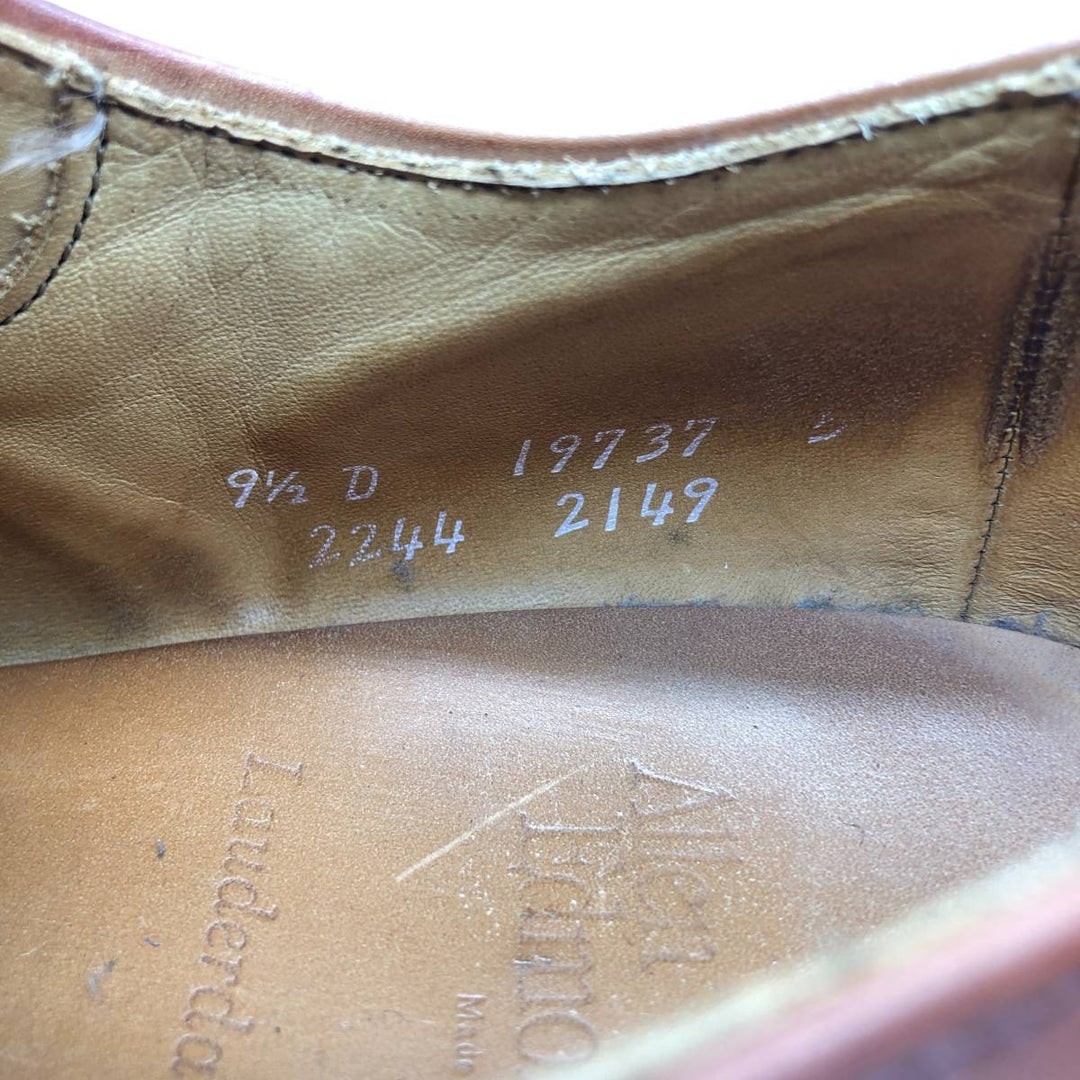 Allen Edmonds LAUDERDALE Braided Straight-Tip Shoes, Made in USA, Size 9 1/2D, Men's, Equivalent to 10.8" /saa014756 Men's 27.5cm unclear brown type Vintage Second Hand