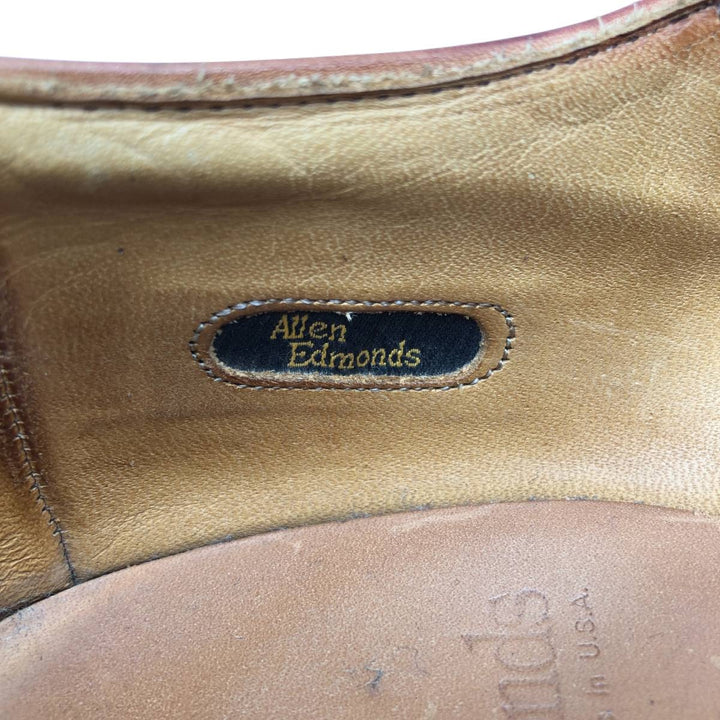 Allen Edmonds LAUDERDALE Braided Straight-Tip Shoes, Made in USA, Size 9 1/2D, Men's, Equivalent to 10.8" /saa014756 Men's 27.5cm unclear brown type Vintage Second Hand
