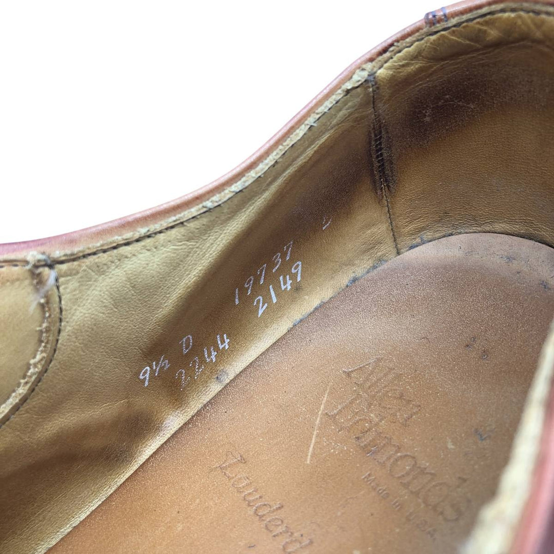 Allen Edmonds LAUDERDALE Braided Straight-Tip Shoes, Made in USA, Size 9 1/2D, Men's, Equivalent to 10.8" /saa014756 Men's 27.5cm unclear brown type Vintage Second Hand