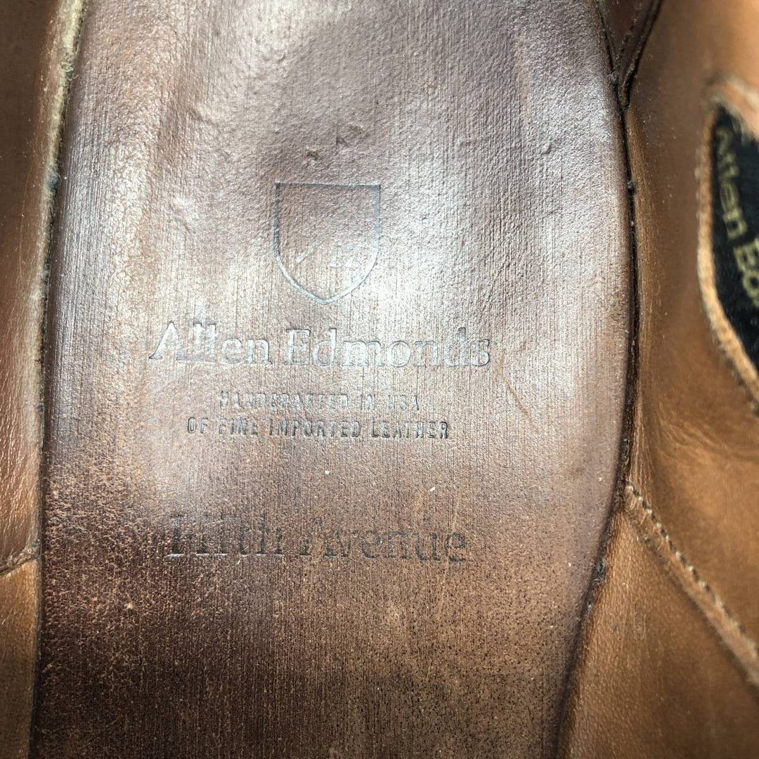 Allen Edmonds Fifth Avenue Straight Tip Shoes, Made in Italy, Size 9 1/2 Men's 27.5cm unclear black type Vintage Second Hand