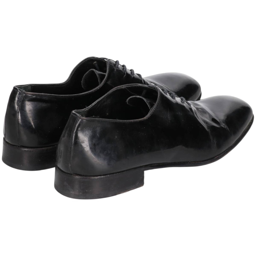 Bruno Magli patent leather plain-toe shoes, size 10 M, made in Italy Men's 28.0cm unclear black type Vintage Second Hand