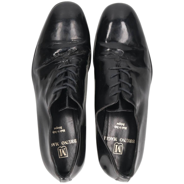 Bruno Magli patent leather plain-toe shoes, size 10 M, made in Italy Men's 28.0cm unclear black type Vintage Second Hand