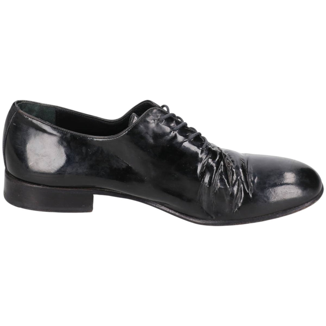 Bruno Magli patent leather plain-toe shoes, size 10 M, made in Italy Men's 28.0cm unclear black type Vintage Second Hand