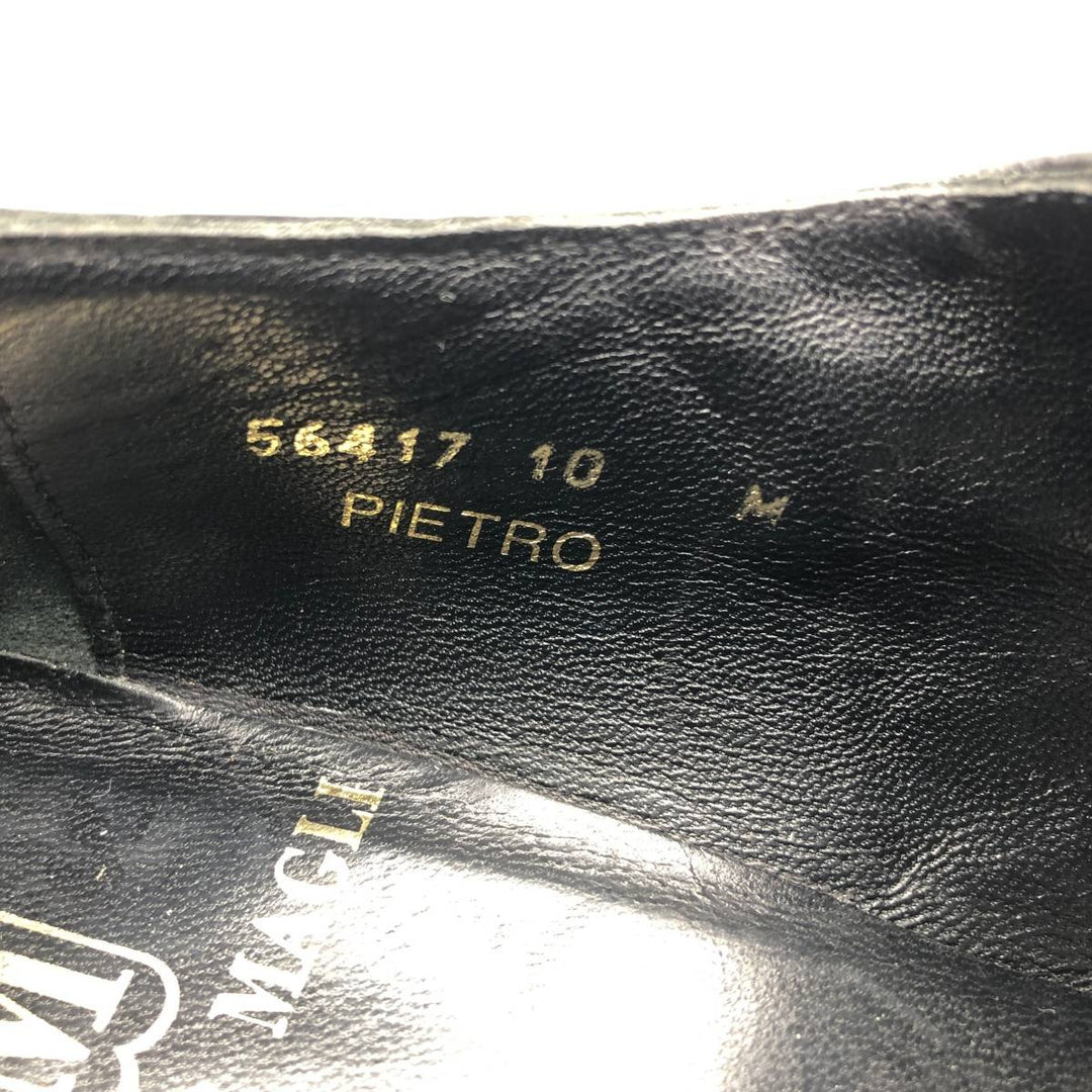 Bruno Magli patent leather plain-toe shoes, size 10 M, made in Italy Men's 28.0cm unclear black type Vintage Second Hand