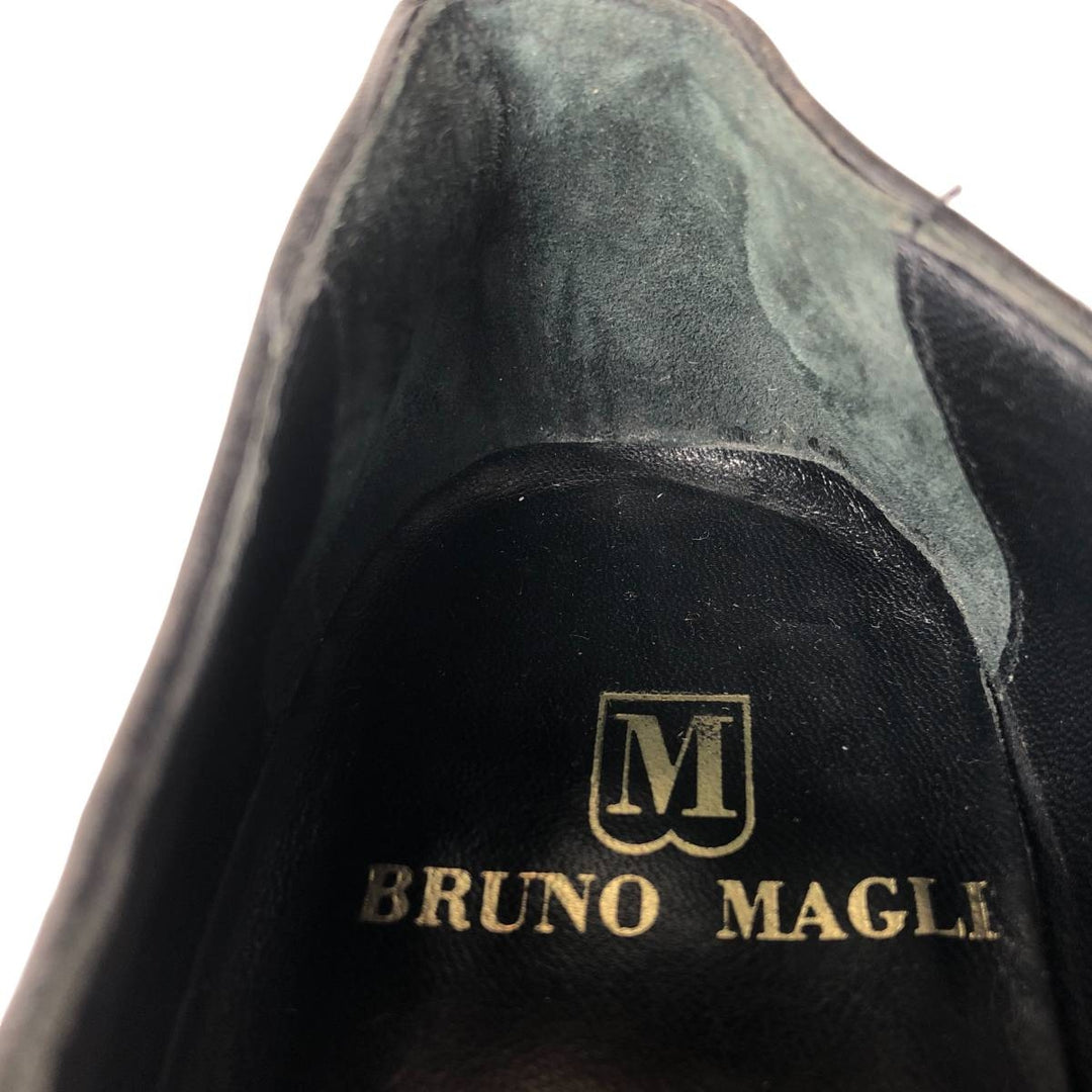 Bruno Magli patent leather plain-toe shoes, size 10 M, made in Italy Men's 28.0cm unclear black type Vintage Second Hand