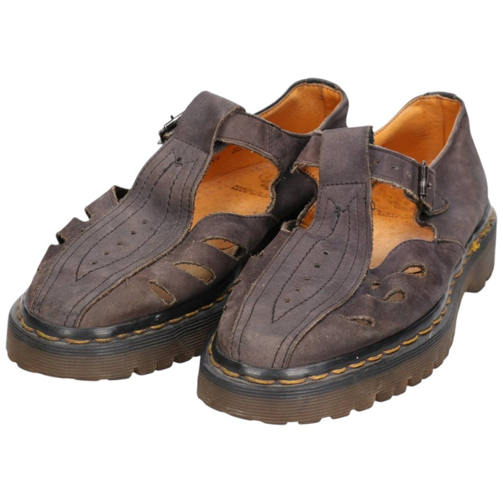 Dr. Martens Strap Shoes, Made in England, Size 9 Men's 28.0cm unclear brown type Vintage Second Hand