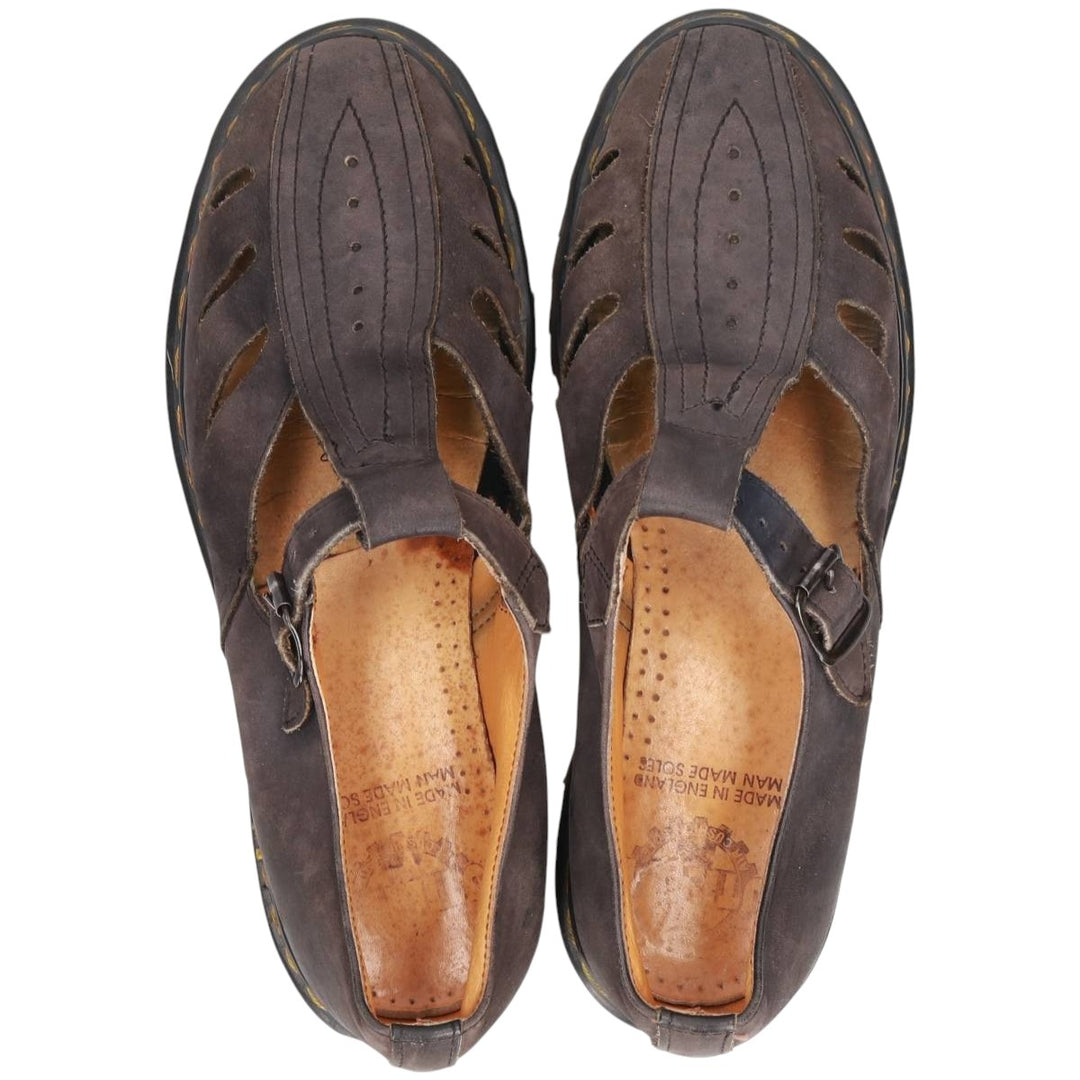 Dr. Martens Strap Shoes, Made in England, Size 9 Men's 28.0cm unclear brown type Vintage Second Hand