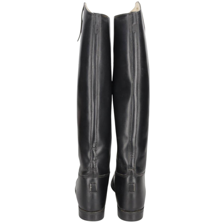 Marlborough straight-tip jockey riding boots, long boots, made in England, 7 1/2 size Women's 26.5cm unclear black type Vintage Second Hand