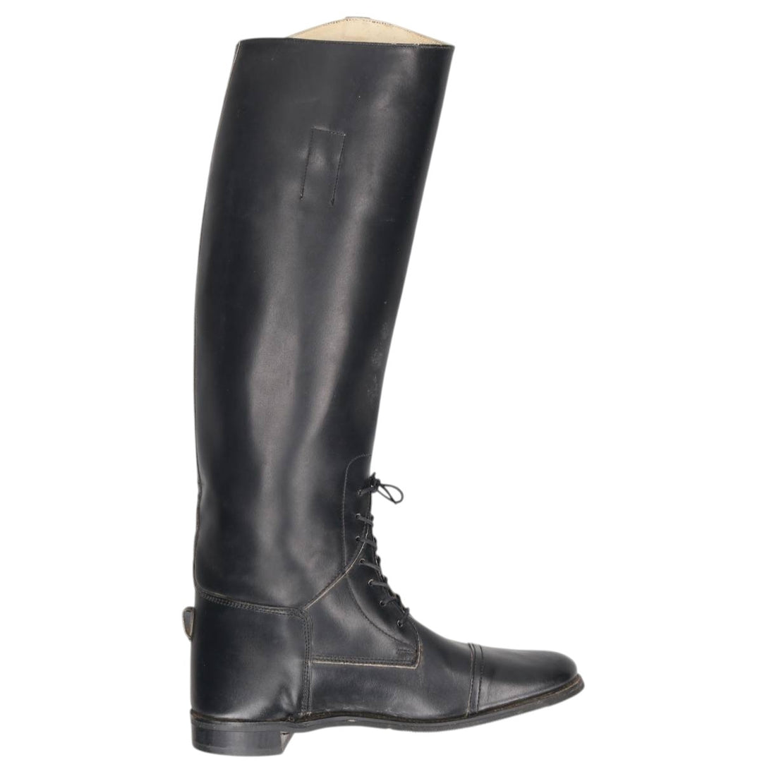 Marlborough straight-tip jockey riding boots, long boots, made in England, 7 1/2 size Women's 26.5cm unclear black type Vintage Second Hand