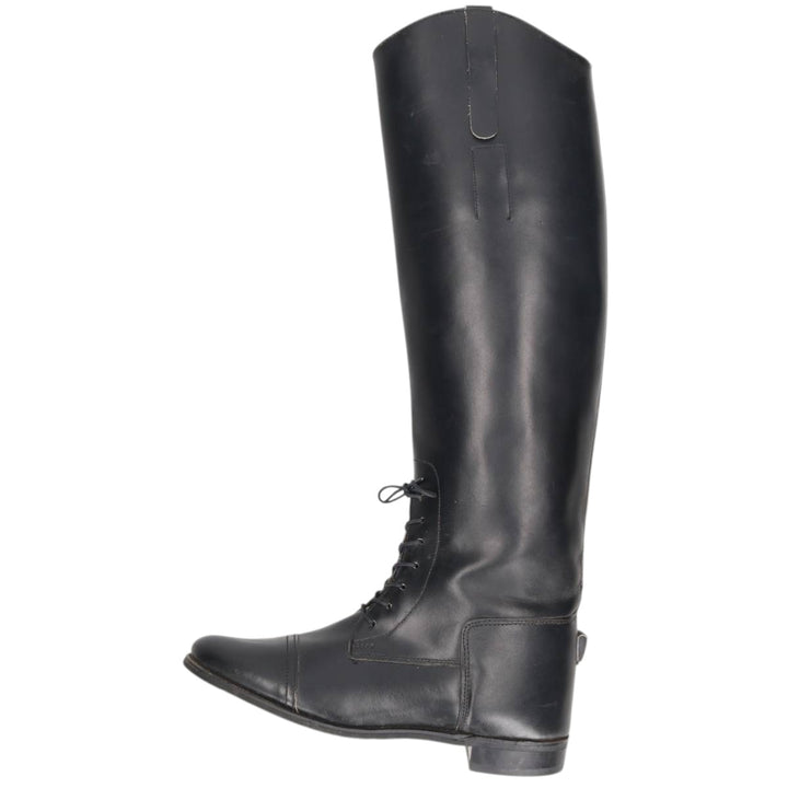 Marlborough straight-tip jockey riding boots, long boots, made in England, 7 1/2 size Women's 26.5cm unclear black type Vintage Second Hand