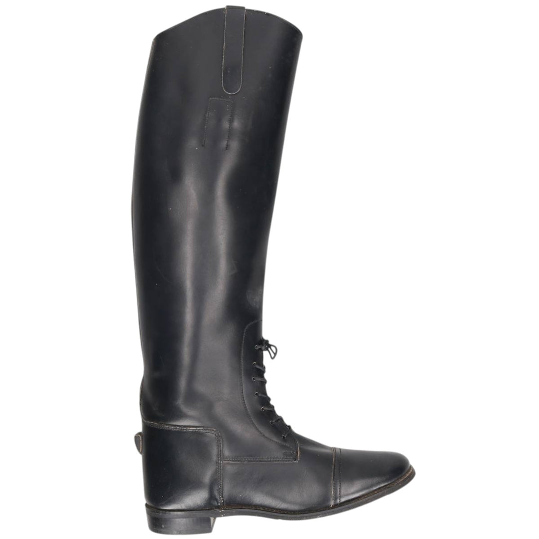 Marlborough straight-tip jockey riding boots, long boots, made in England, 7 1/2 size Women's 26.5cm unclear black type Vintage Second Hand