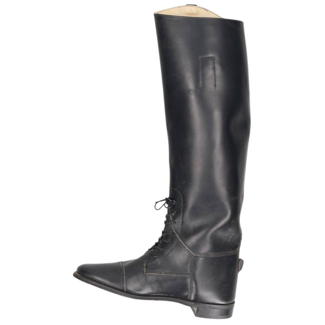 Marlborough straight-tip jockey riding boots, long boots, made in England, 7 1/2 size Women's 26.5cm unclear black type Vintage Second Hand