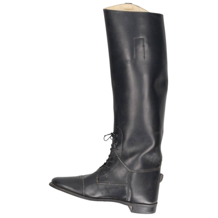 Marlborough straight-tip jockey riding boots, long boots, made in England, 7 1/2 size Women's 26.5cm unclear black type Vintage Second Hand