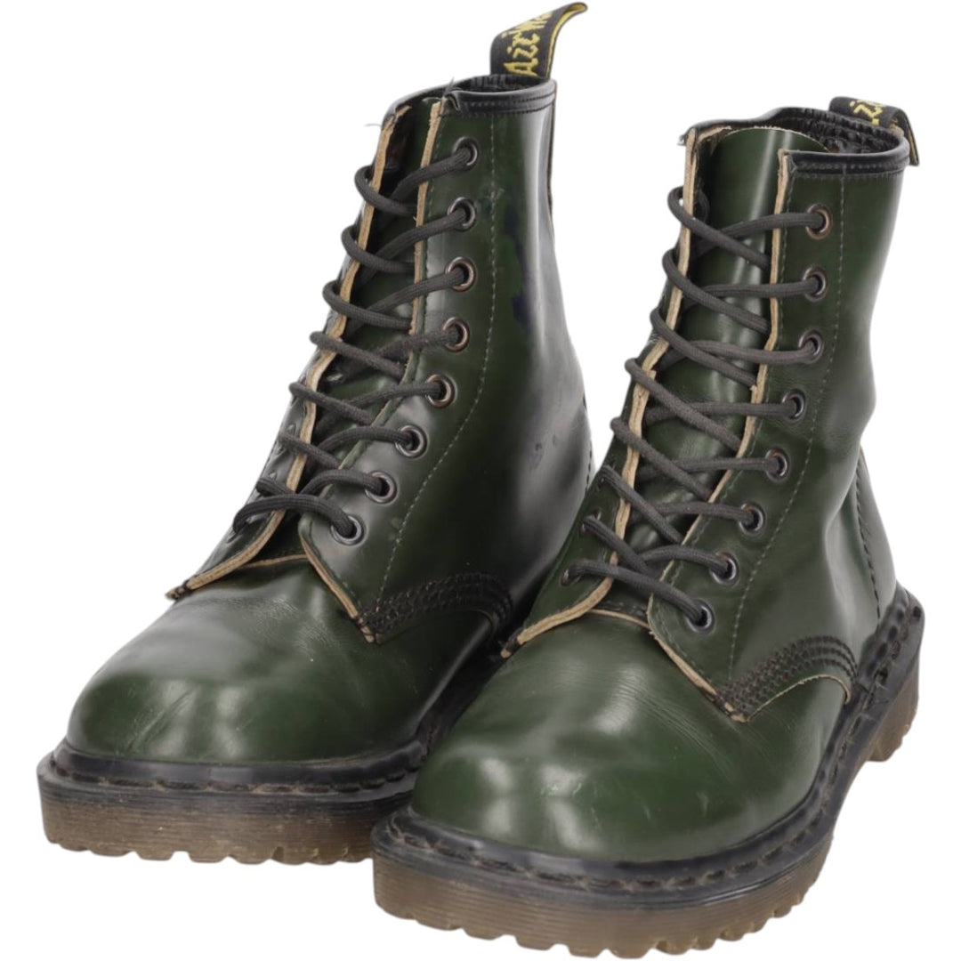 Dr. Martens 8-hole boots made in the UK 4 Women's 23.0cm genuine leather green type Vintage Second Hand