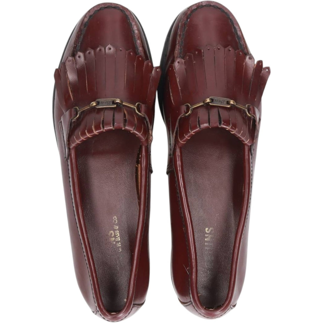 GHBass WEEJUNS Quilted Tongue Bit Loafers, Size 8B (Women's, equivalent to 9.8 inches) /saa014798 Women's 25.0cm genuine leather burgundy type Vintage Second Hand