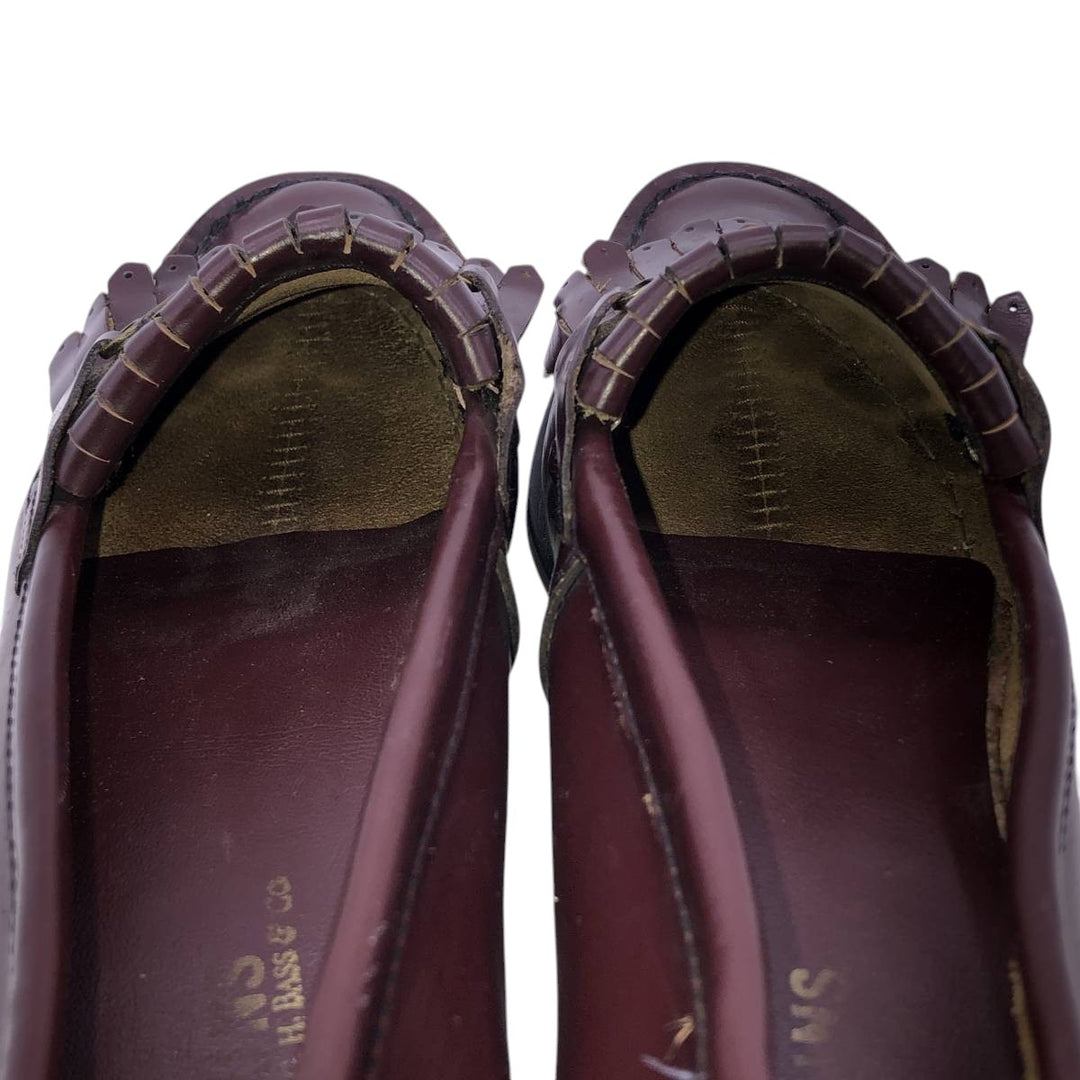 GHBass WEEJUNS Quilted Tongue Bit Loafers, Size 8B (Women's, equivalent to 9.8 inches) /saa014798 Women's 25.0cm genuine leather burgundy type Vintage Second Hand