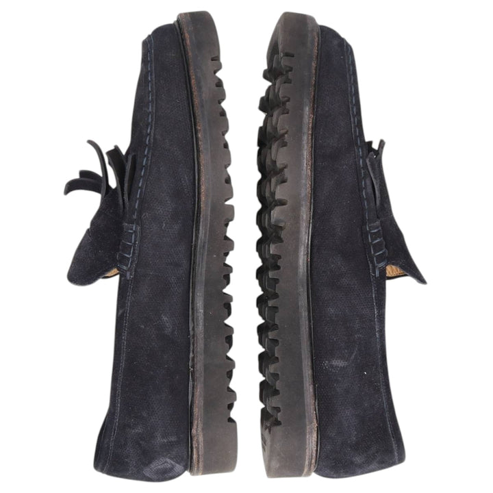 Giorgio Armani suede quilted loafers, made in Italy, size 8 1/2 (equivalent to men's 11.2 inches) /saa014800 Men's 28.5cm Genuine Leather Suede navy blue type Vintage Second Hand