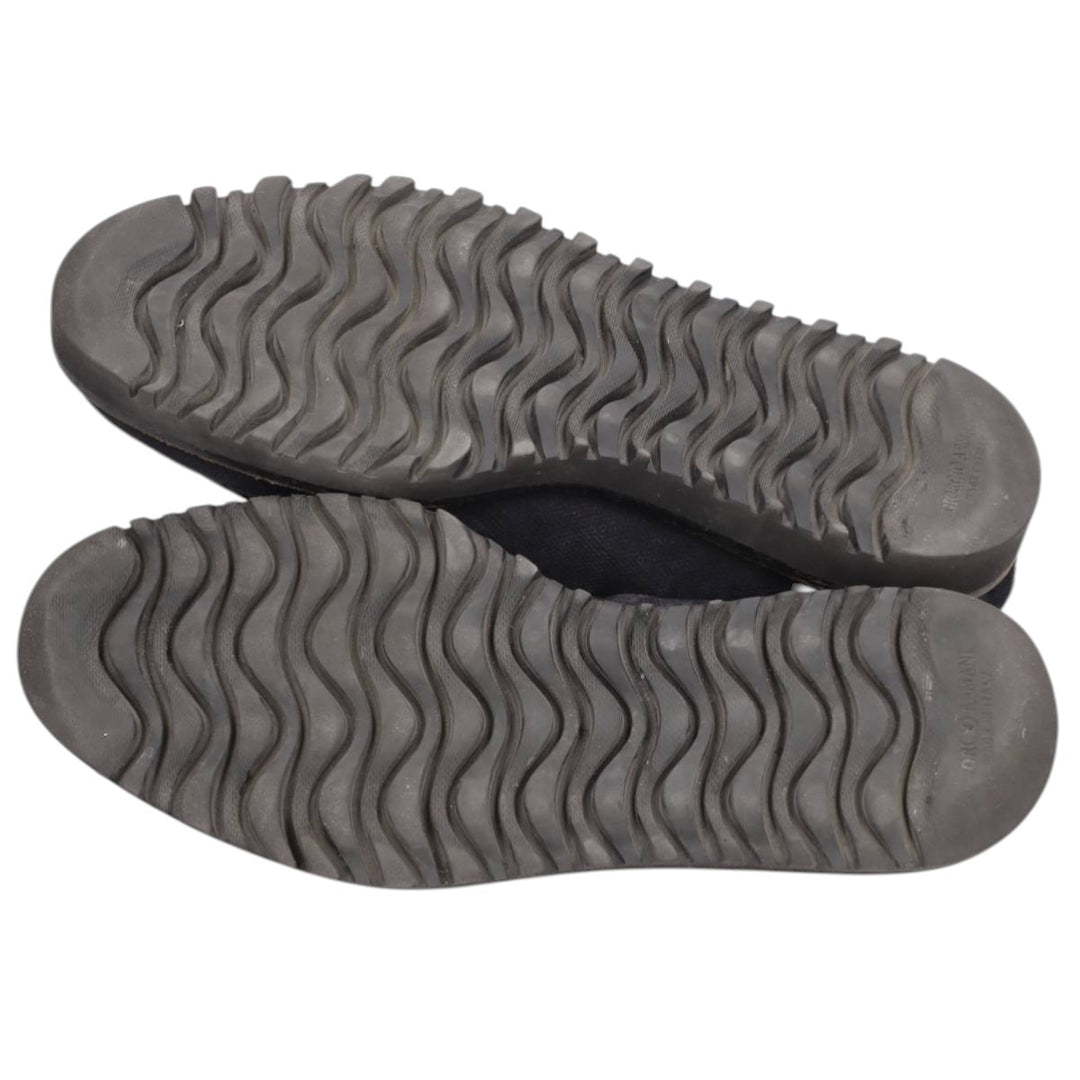 Giorgio Armani suede quilted loafers, made in Italy, size 8 1/2 (equivalent to men's 11.2 inches) /saa014800 Men's 28.5cm Genuine Leather Suede navy blue type Vintage Second Hand