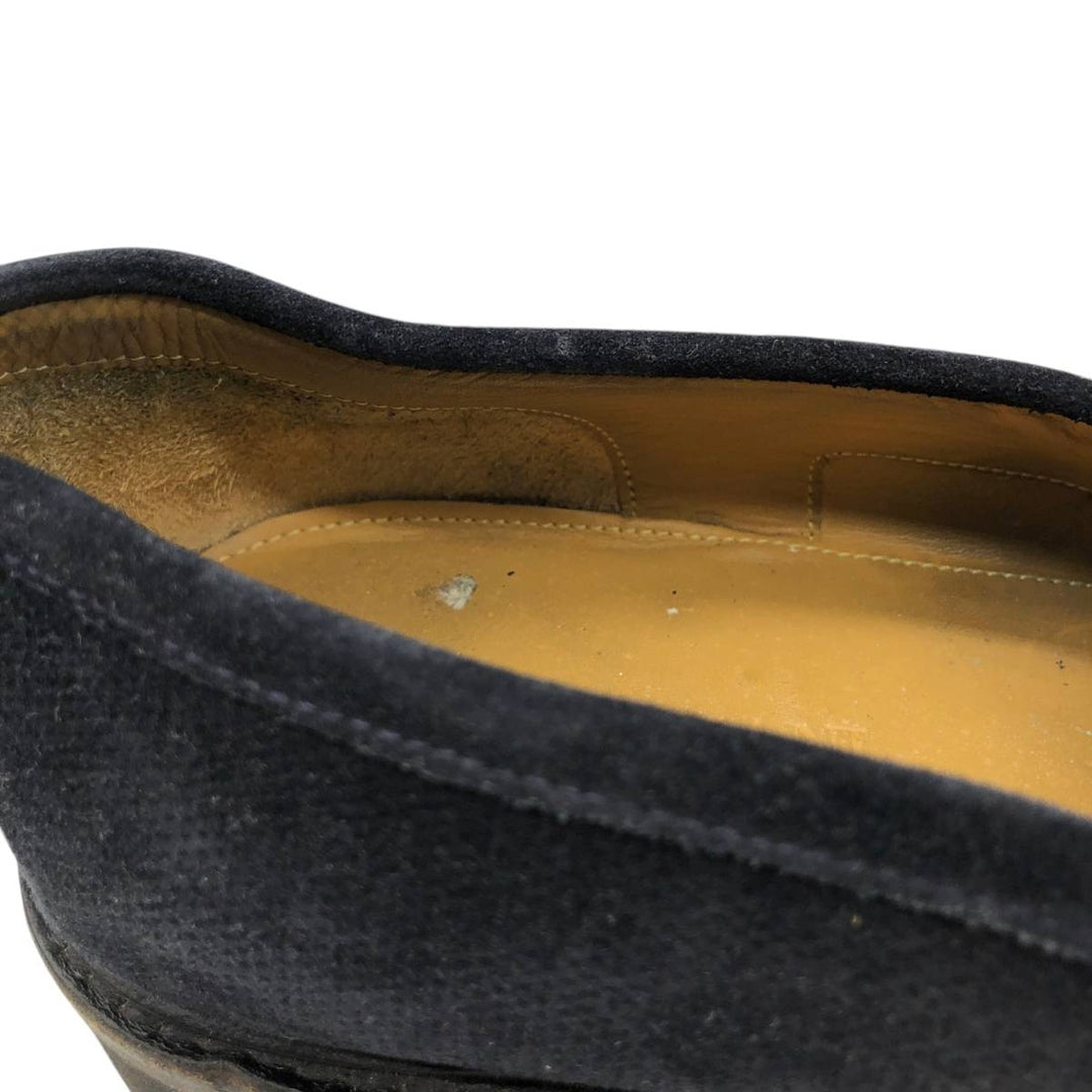 Giorgio Armani suede quilted loafers, made in Italy, size 8 1/2 (equivalent to men's 11.2 inches) /saa014800 Men's 28.5cm Genuine Leather Suede navy blue type Vintage Second Hand
