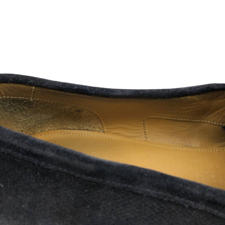 Giorgio Armani suede quilted loafers, made in Italy, size 8 1/2 (equivalent to men's 11.2 inches) /saa014800 Men's 28.5cm Genuine Leather Suede navy blue type Vintage Second Hand