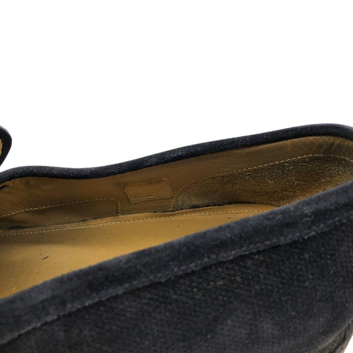 Giorgio Armani suede quilted loafers, made in Italy, size 8 1/2 (equivalent to men's 11.2 inches) /saa014800 Men's 28.5cm Genuine Leather Suede navy blue type Vintage Second Hand