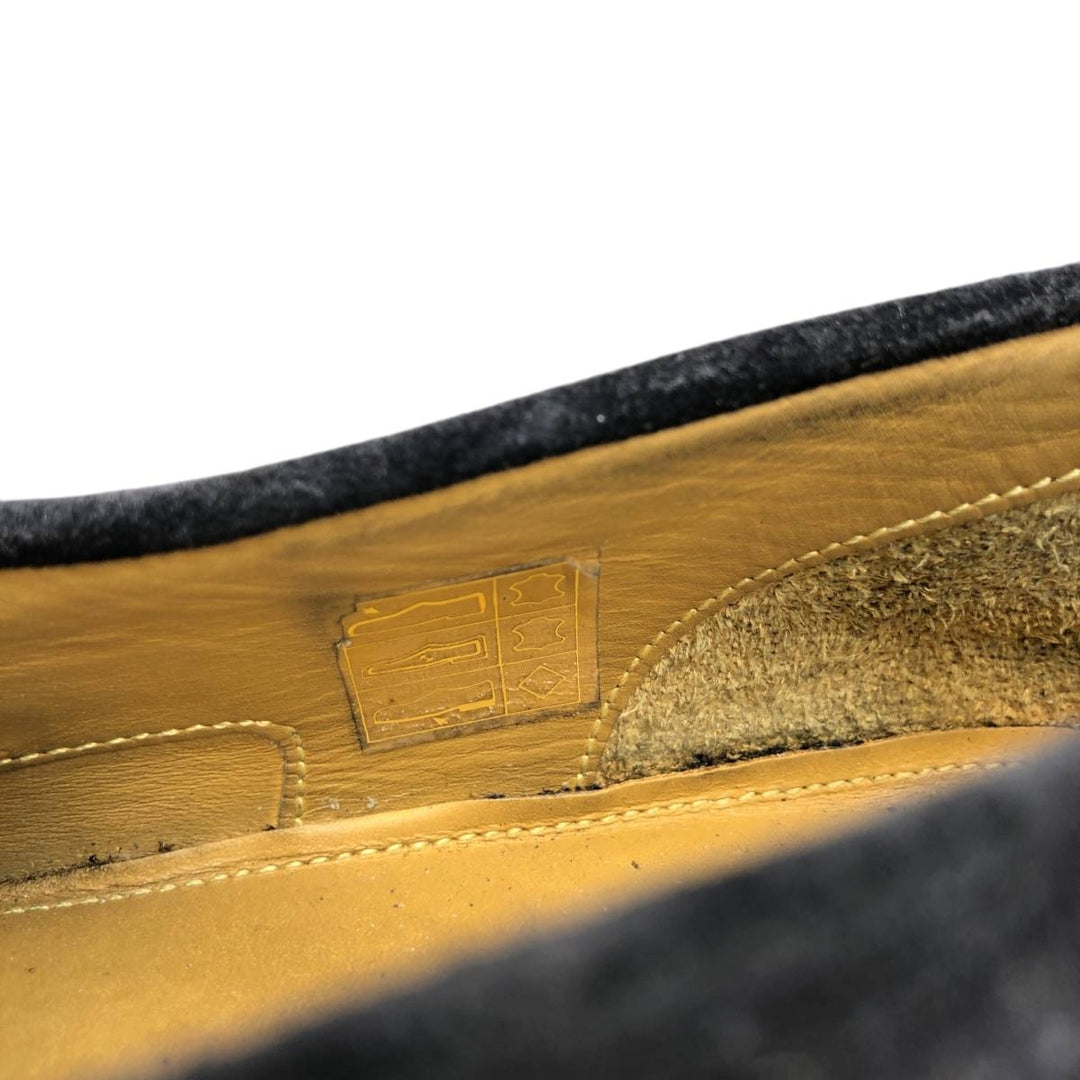 Giorgio Armani suede quilted loafers, made in Italy, size 8 1/2 (equivalent to men's 11.2 inches) /saa014800 Men's 28.5cm Genuine Leather Suede navy blue type Vintage Second Hand