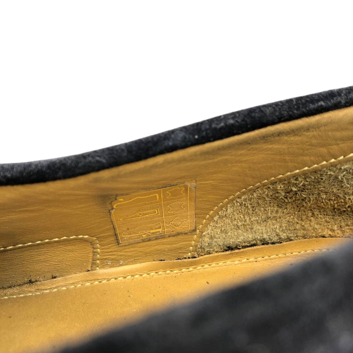Giorgio Armani suede quilted loafers, made in Italy, size 8 1/2 (equivalent to men's 11.2 inches) /saa014800 Men's 28.5cm Genuine Leather Suede navy blue type Vintage Second Hand