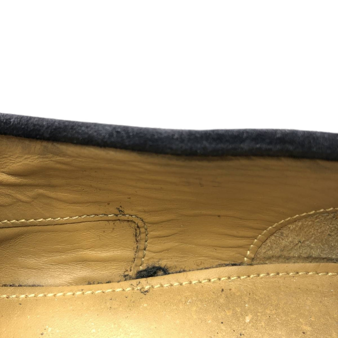 Giorgio Armani suede quilted loafers, made in Italy, size 8 1/2 (equivalent to men's 11.2 inches) /saa014800 Men's 28.5cm Genuine Leather Suede navy blue type Vintage Second Hand