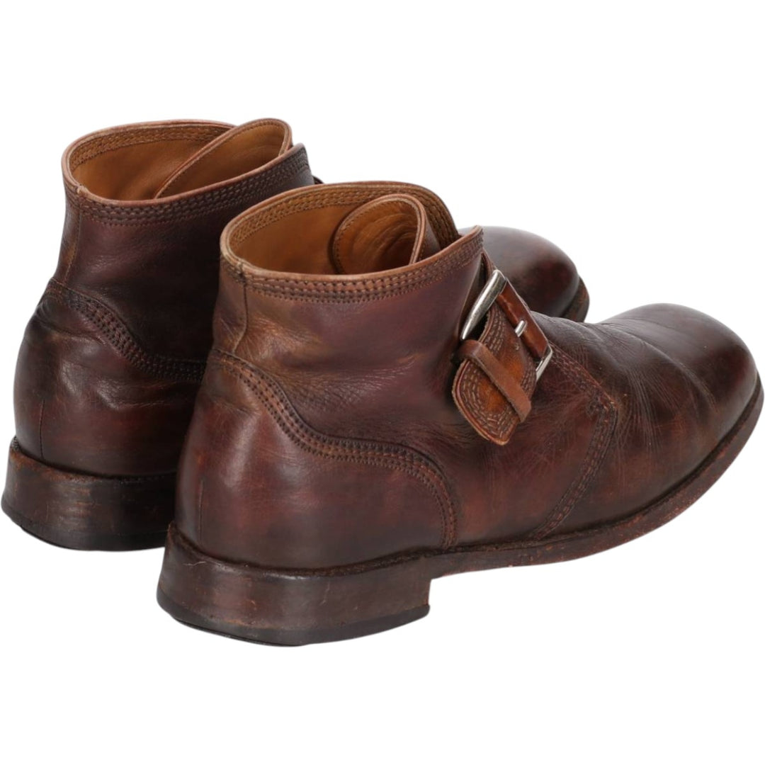 Florsheim Imperial Monk Strap Boots, Size 7 1/2 E Men's 25.5cm unclear brown type Vintage Second Hand