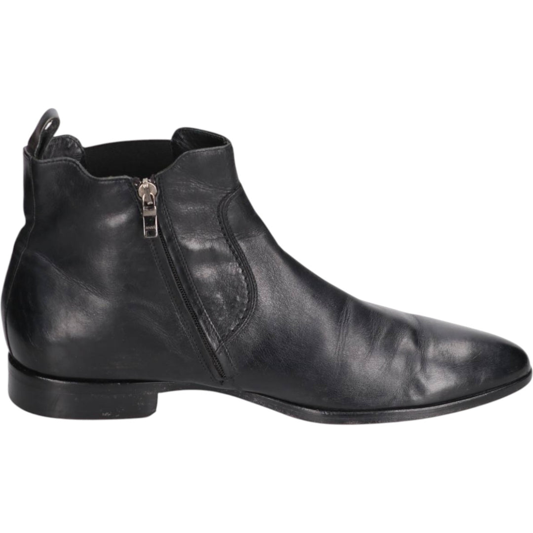 JOOP Side Zip Boots Made in Italy Size 43 Men's 29.5cm genuine leather black type Vintage Second Hand
