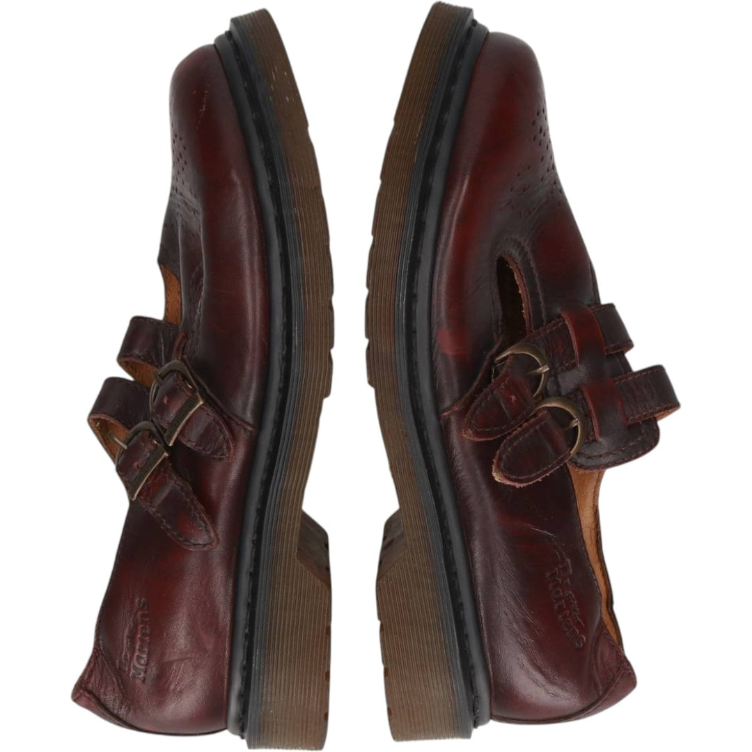 Dr. Martens MARY JANE 8065 Semi-Brogue Strap Shoes, Size 6, Women's, Size 9.6" (saa014816) Women's 24.5cm genuine leather burgundy type Vintage Second Hand