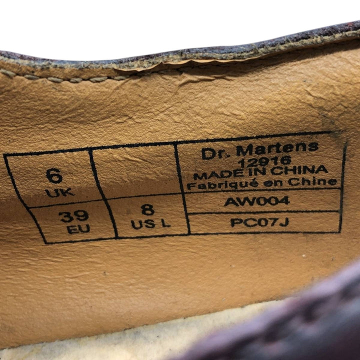 Dr. Martens MARY JANE 8065 Semi-Brogue Strap Shoes, Size 6, Women's, Size 9.6" (saa014816) Women's 24.5cm genuine leather burgundy type Vintage Second Hand