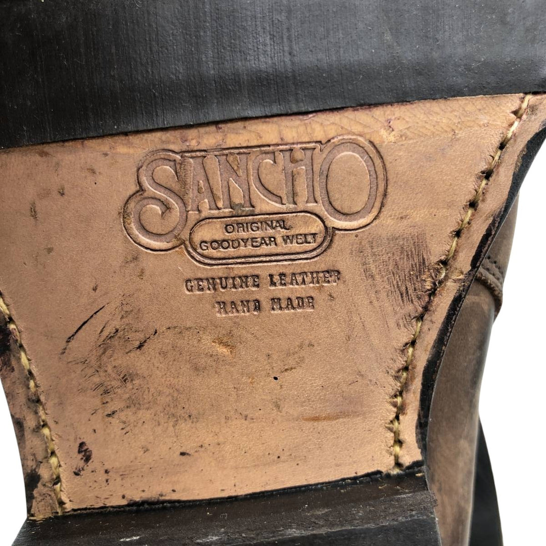 Sancho square-toe short boots with belt, made in Spain, size 40 Women's 25.0cm unclear brown type Vintage Second Hand