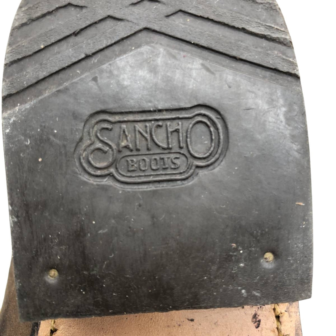 Sancho square-toe short boots with belt, made in Spain, size 40 Women's 25.0cm unclear brown type Vintage Second Hand