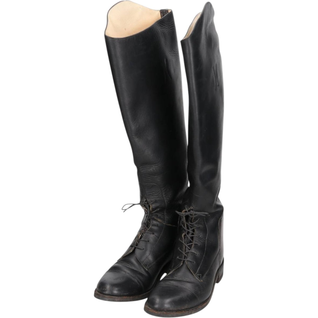 BOND BOOT CO. THE EFFINGHAM Jockey Riding Boots, Made in USA, Size 8 Women's 25.0cm unclear black type Vintage Second Hand